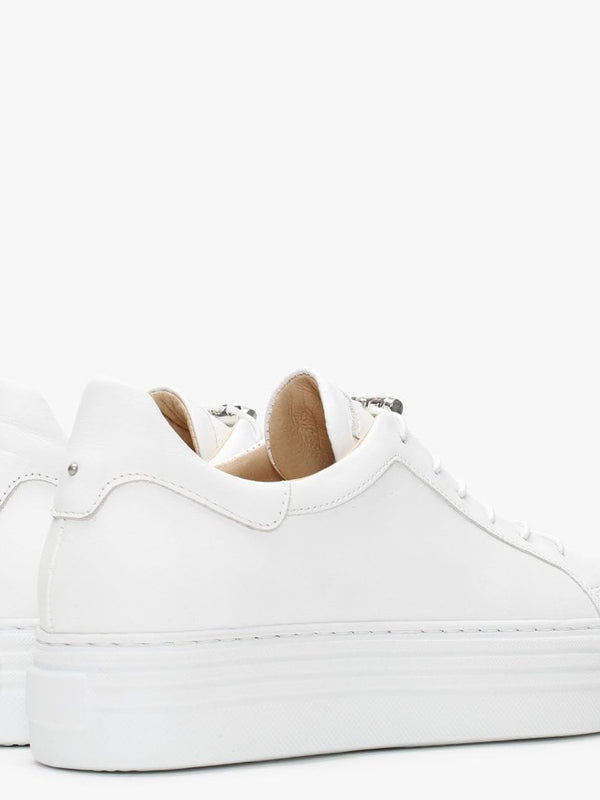 London Circus White Leather Flatform Trainers