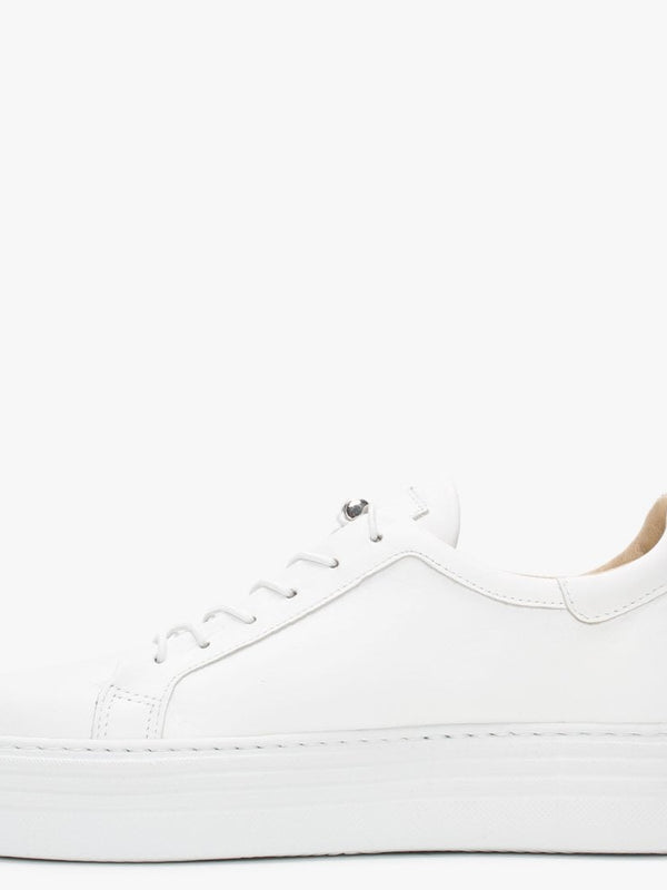London Circus White Leather Flatform Trainers