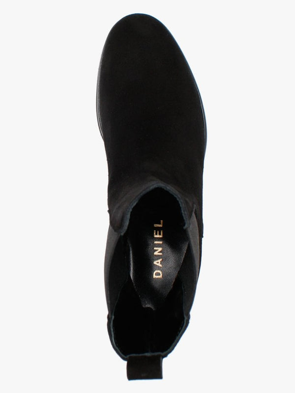 Ammy Black Suede High Flatform Chelsea Boots