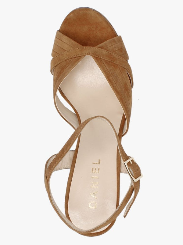 Avery Tan Suede Platform Heeled Sandals