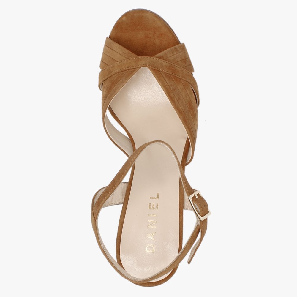Avery Tan Suede Platform Heeled Sandals