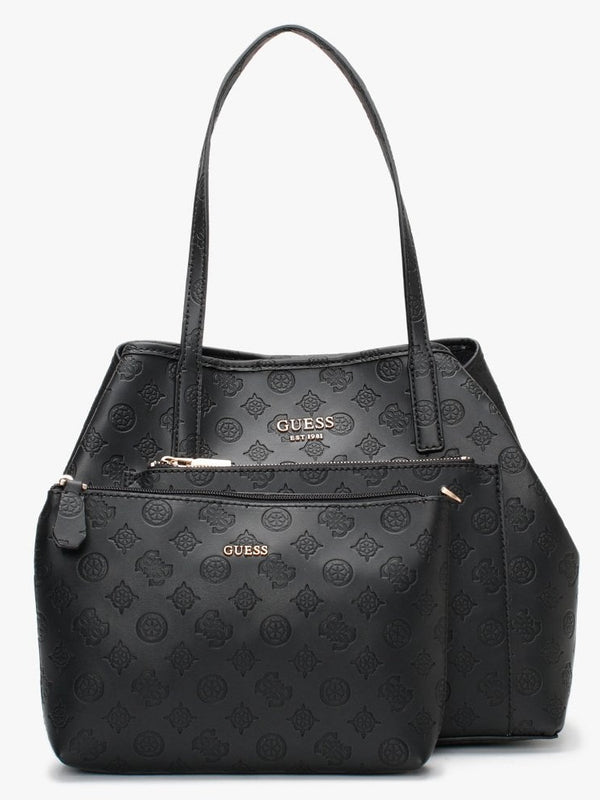 Vikky Roo II Signature Logo Black Tote Bag