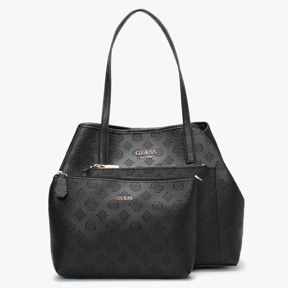Vikky Roo II Signature Logo Black Tote Bag