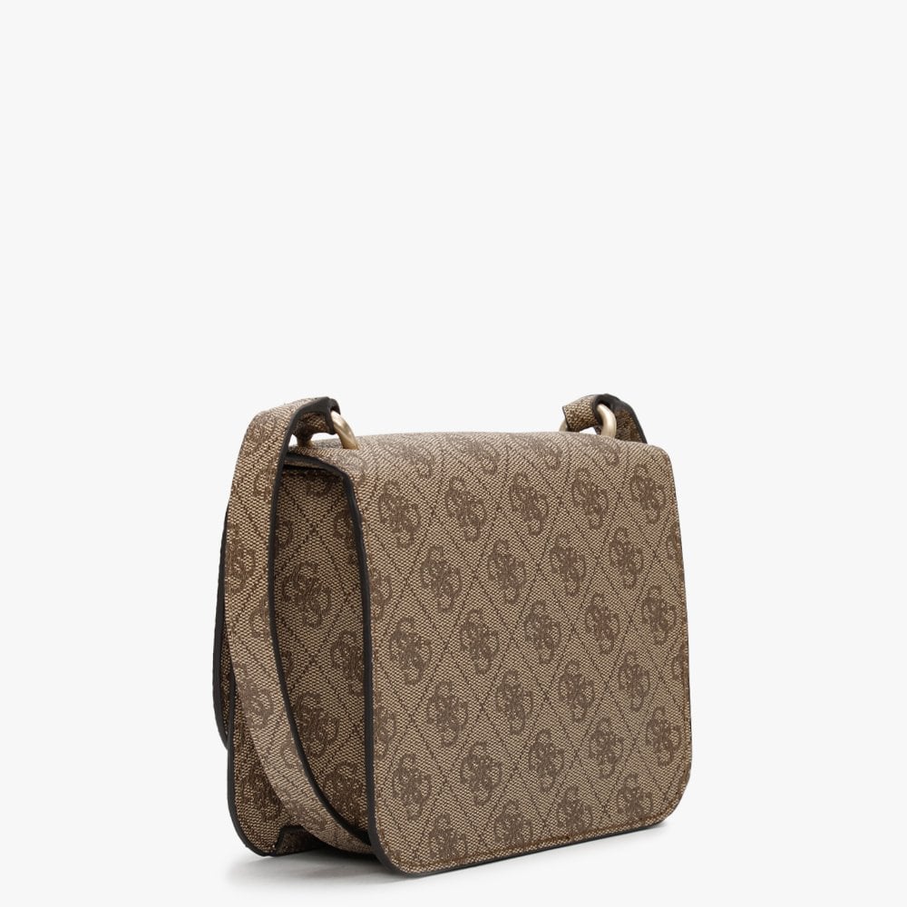 Noelle Repeat Logo Latte Mini Crossbody Bag