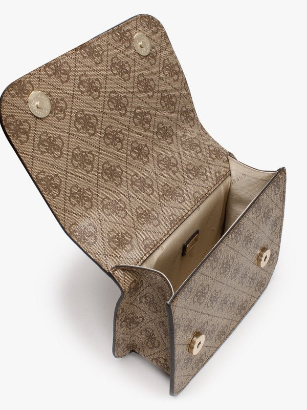 Noelle Repeat Logo Latte Mini Crossbody Bag