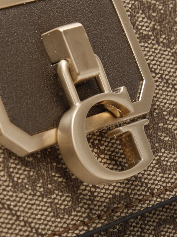 Noelle Repeat Logo Latte Mini Crossbody Bag
