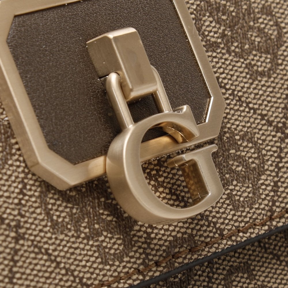 Noelle Repeat Logo Latte Mini Crossbody Bag