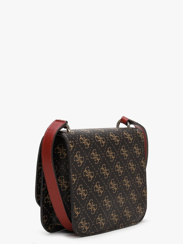 Noelle Repeat Logo Brown & Black Mini Crossbody Bag