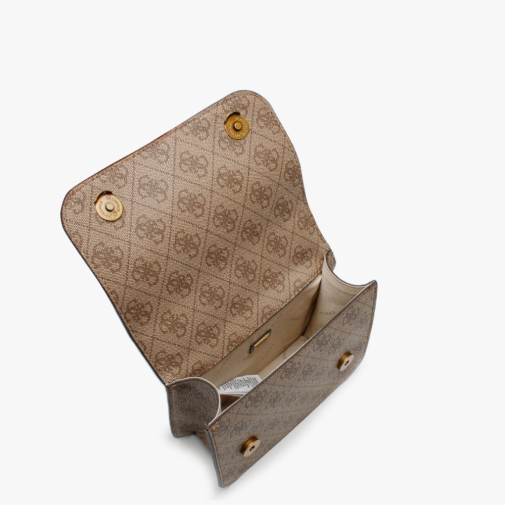 Noelle Repeat Logo Latte Mini Crossbody