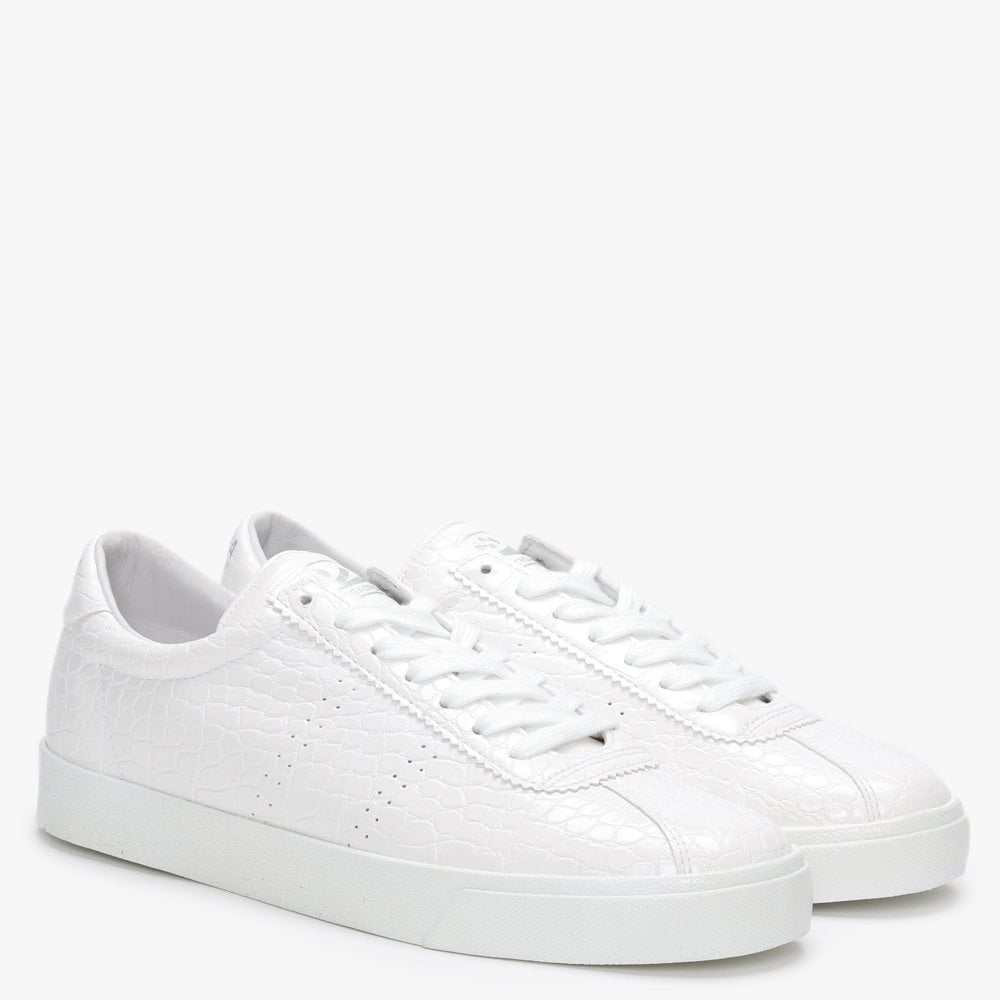 2869 Club S Crocoback White Leather Trainers