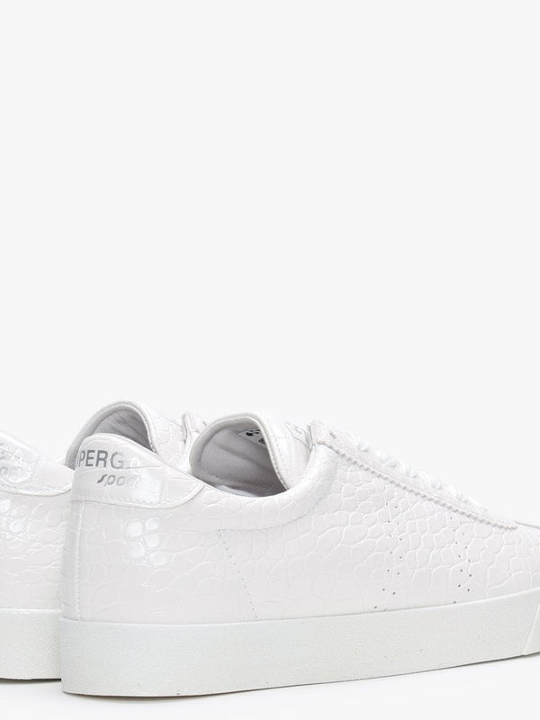 2869 Club S Crocoback White Leather Trainers