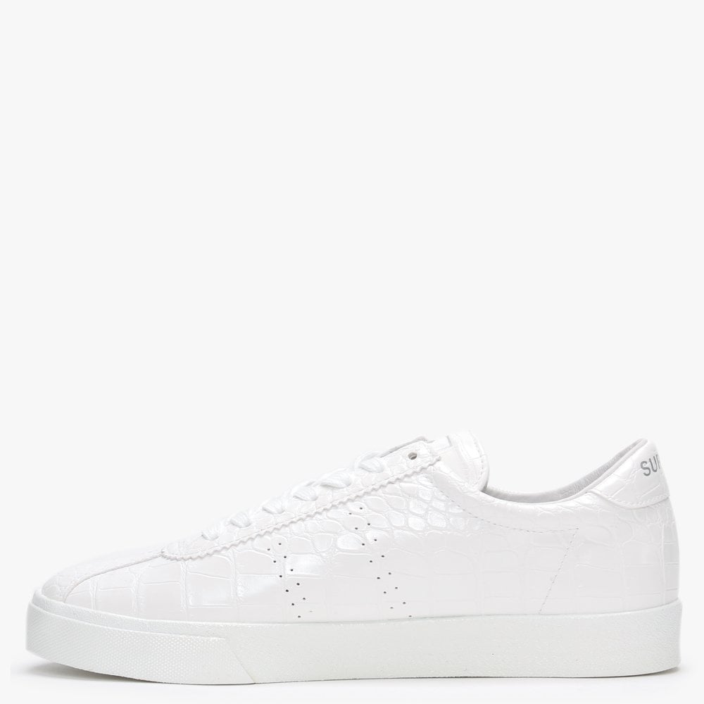 2869 Club S Crocoback White Leather Trainers
