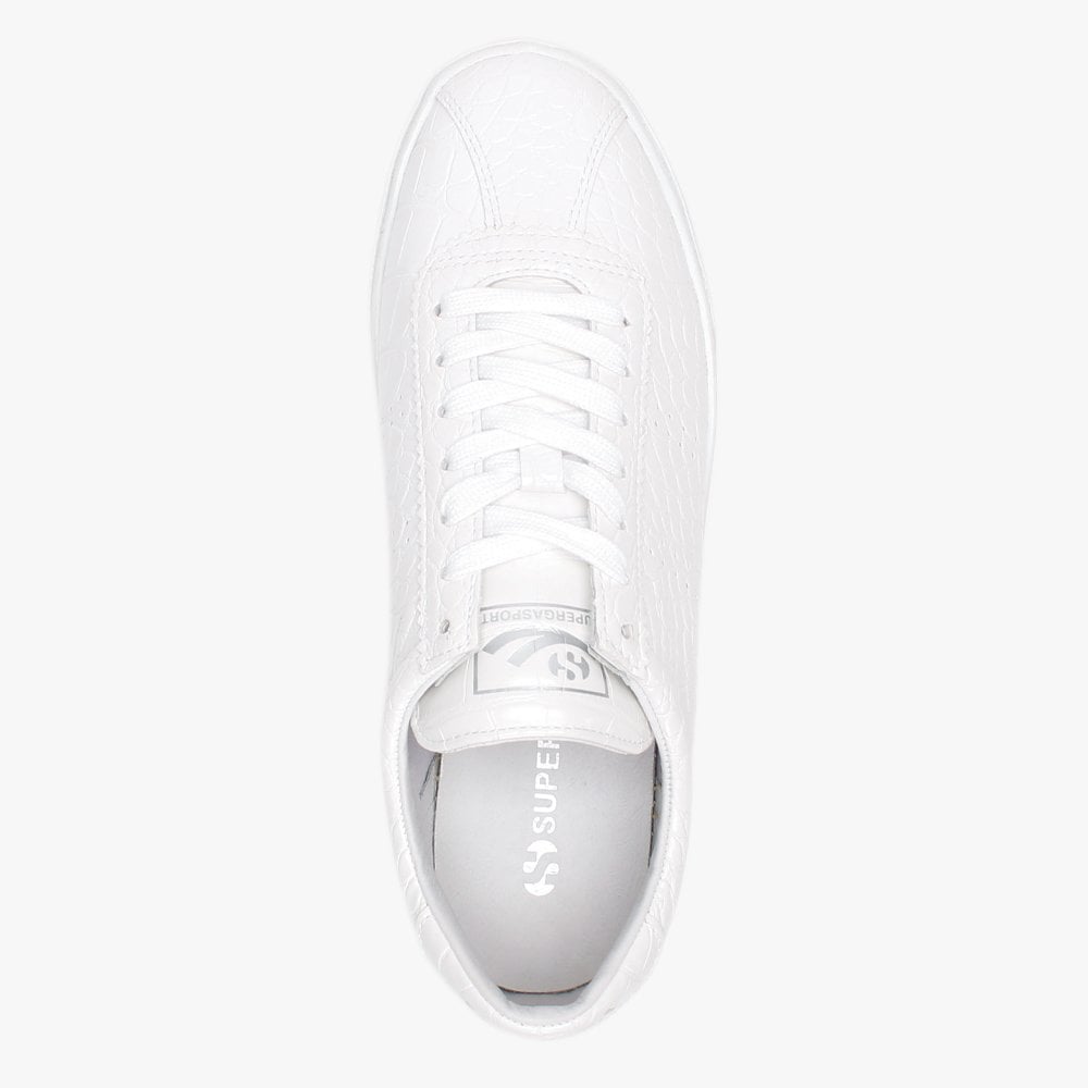 2869 Club S Crocoback White Leather Trainers