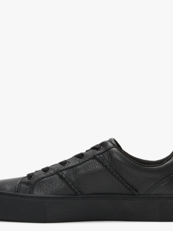 Dinale Black Leather Trainers
