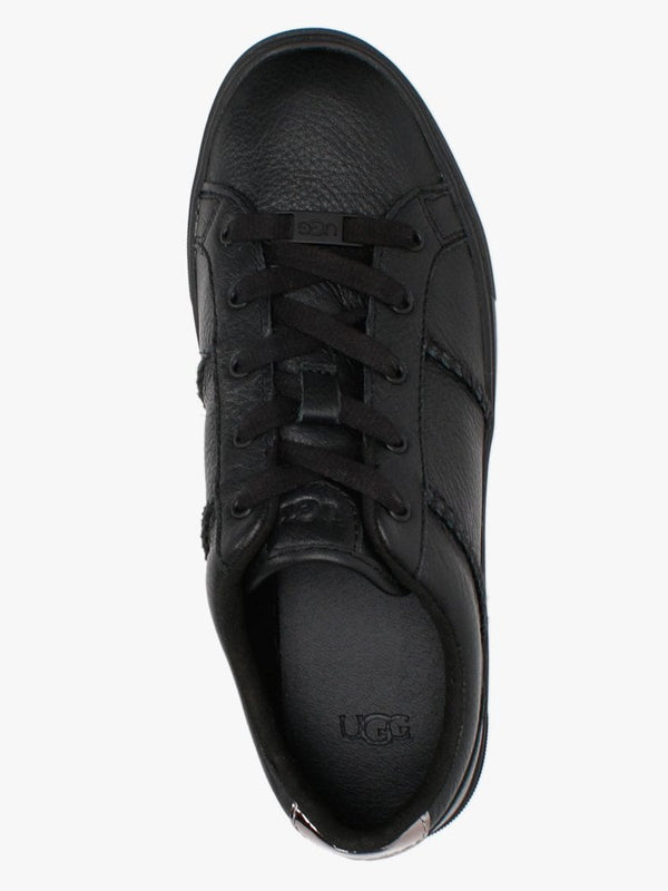 Dinale Black Leather Trainers