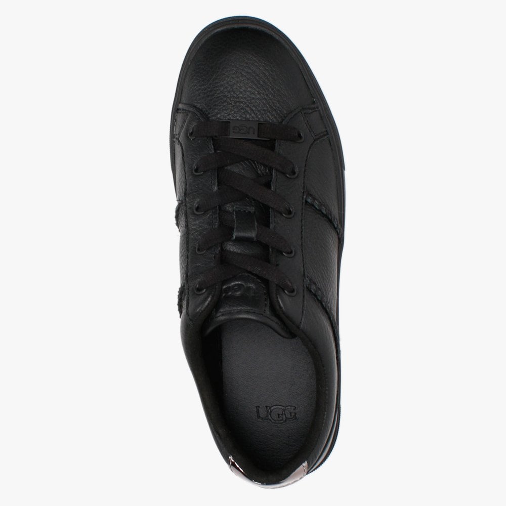 Dinale Black Leather Trainers