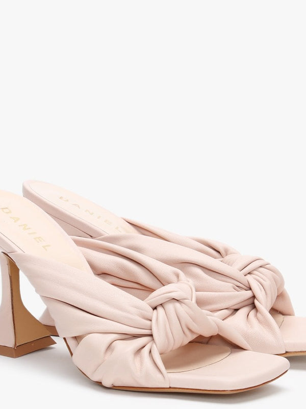 Arockstar Pink Leather Heeled Mules