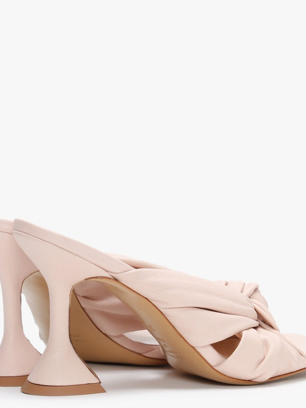 Arockstar Pink Leather Heeled Mules