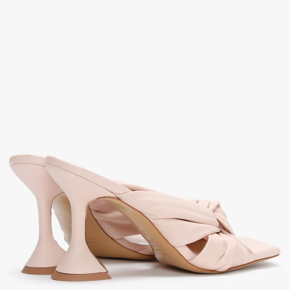 Arockstar Pink Leather Heeled Mules