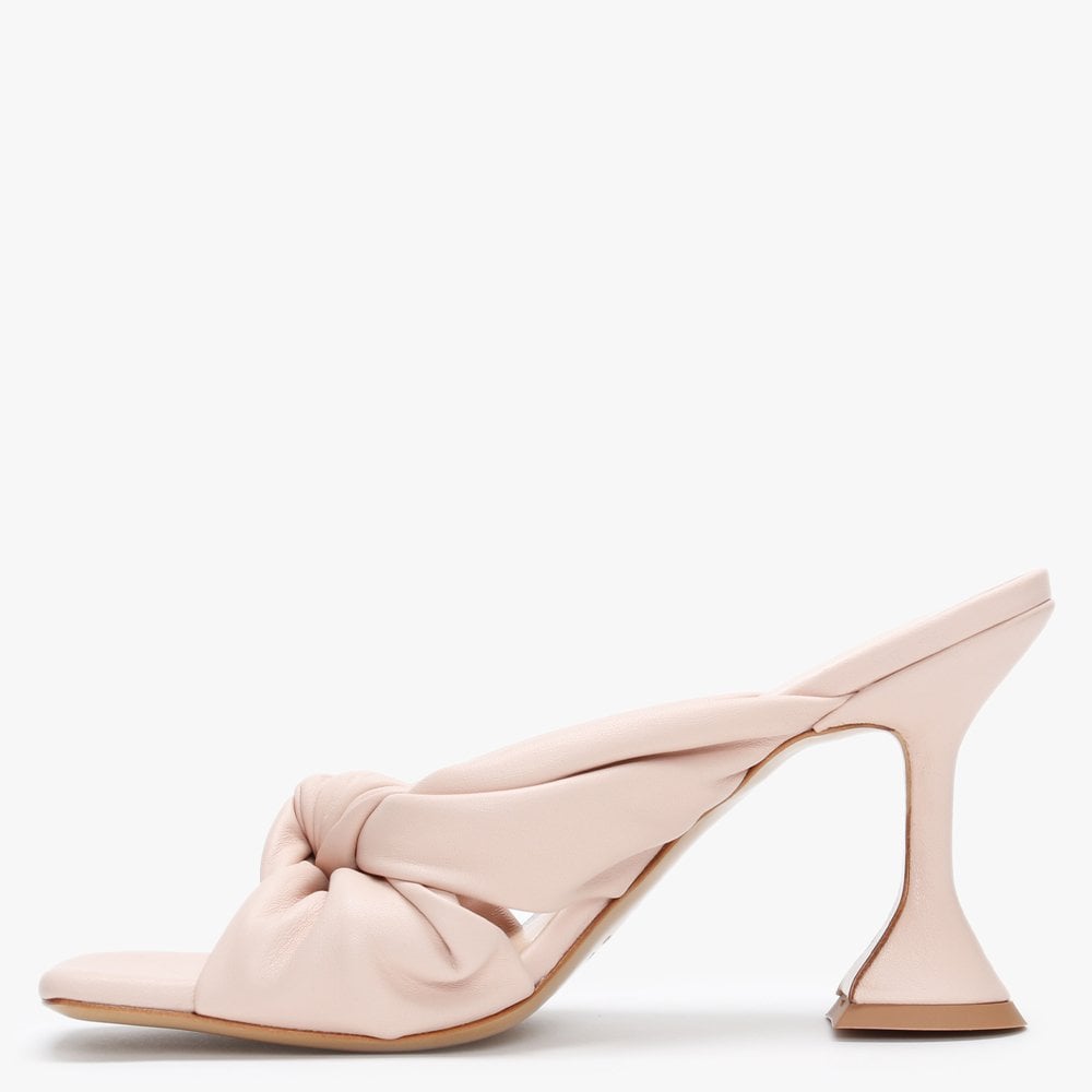 Arockstar Pink Leather Heeled Mules
