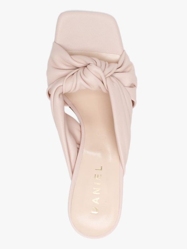 Arockstar Pink Leather Heeled Mules