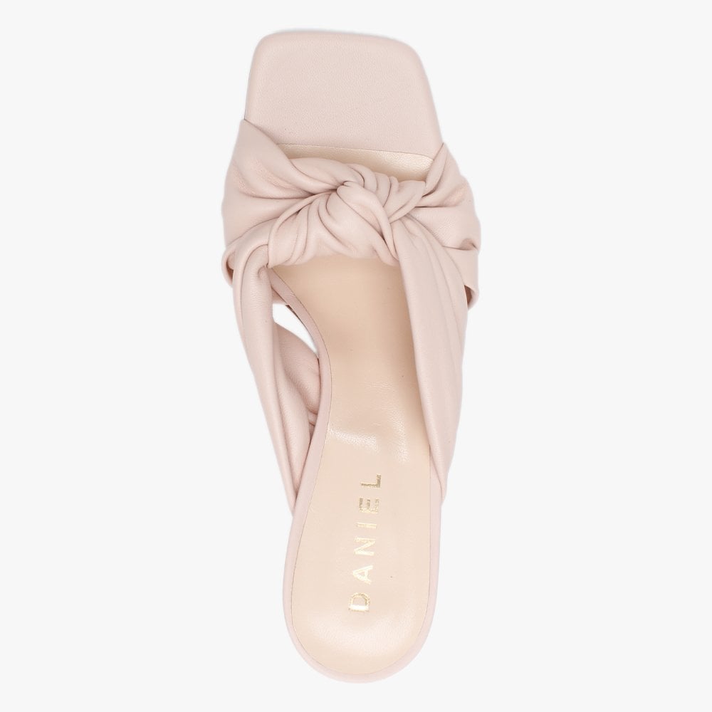Arockstar Pink Leather Heeled Mules