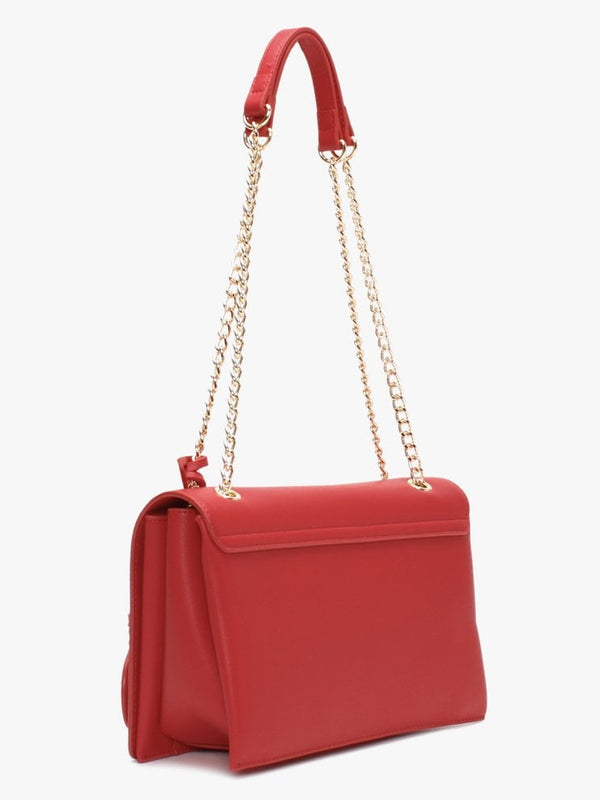 Logo Flapover Red Shoulder Bag