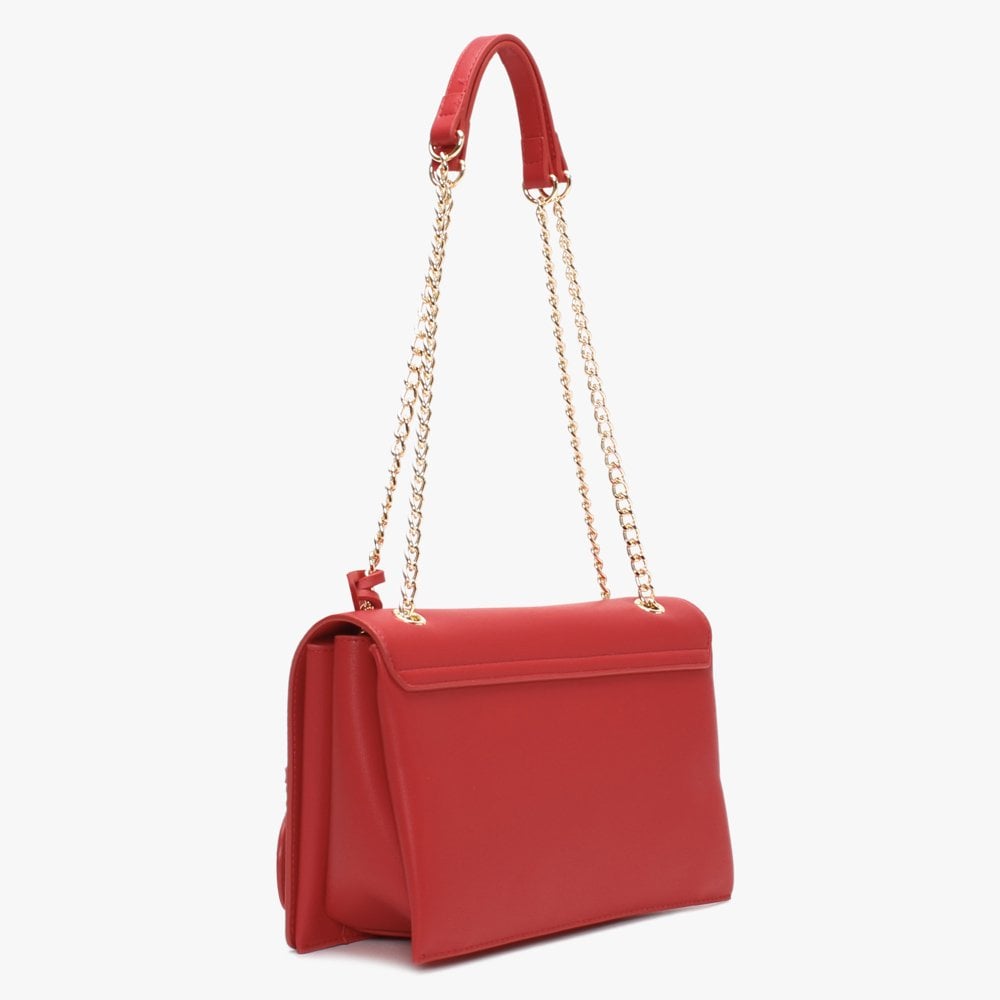 Logo Flapover Red Shoulder Bag