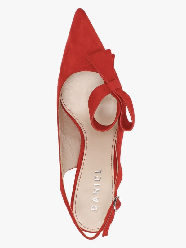 Sized Red Suede Bow Sling Back Heels