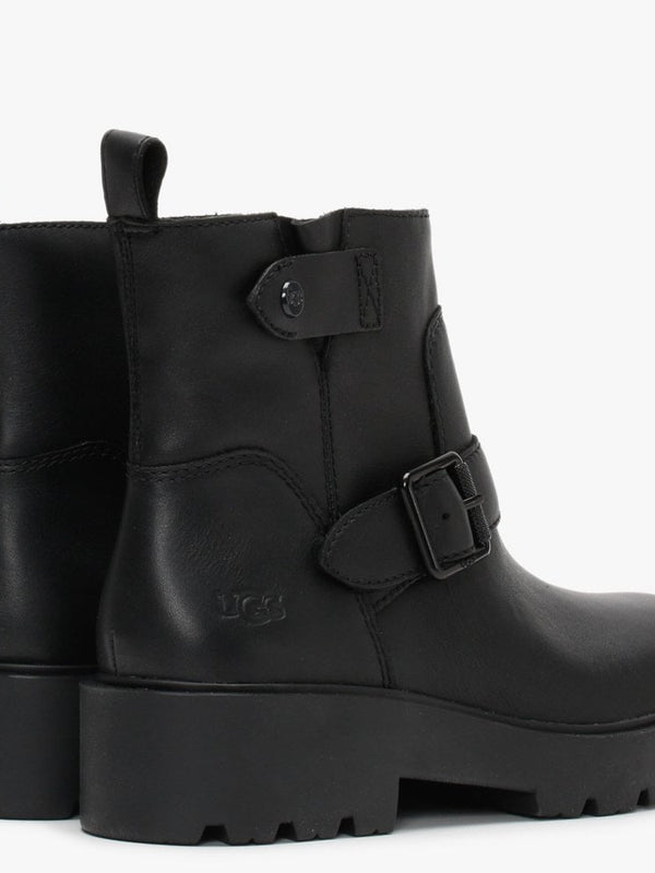 Saoirse Black Leather Ankle Boots