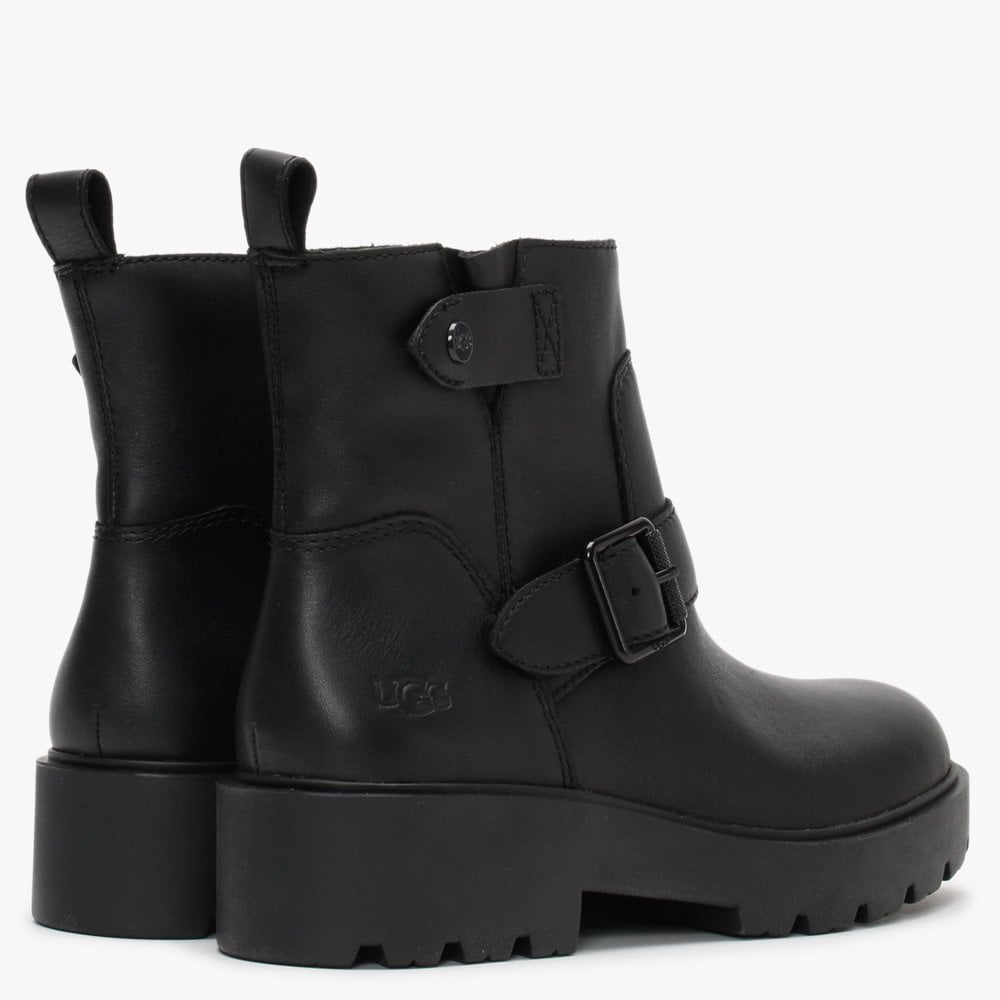 Saoirse Black Leather Ankle Boots