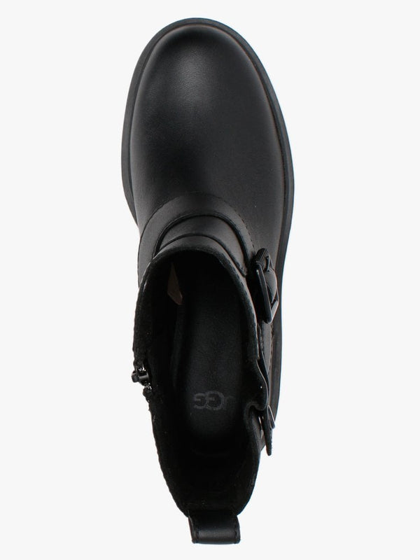 Saoirse Black Leather Ankle Boots