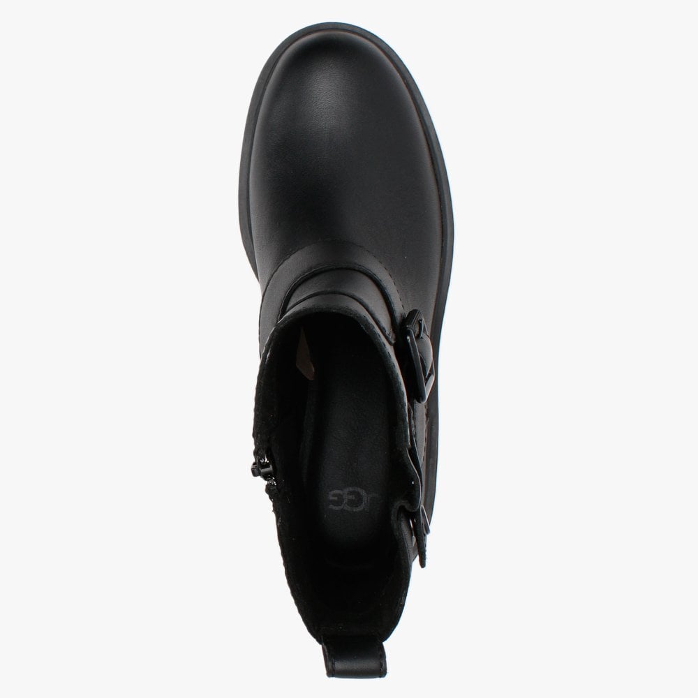 Saoirse Black Leather Ankle Boots