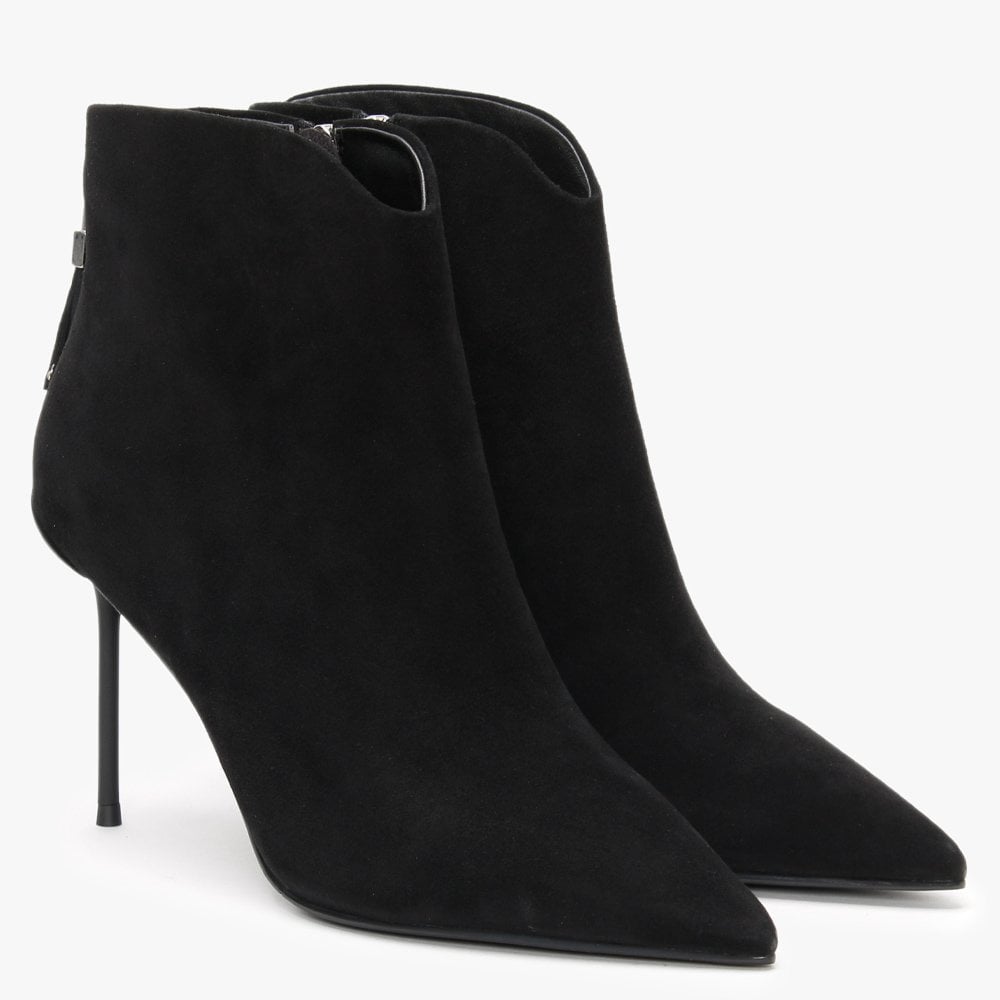 Sassel Black Suede Ankle Boots