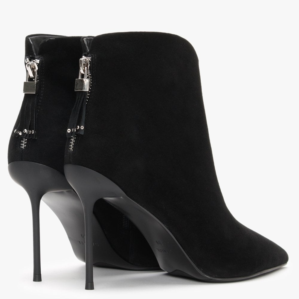 Sassel Black Suede Ankle Boots