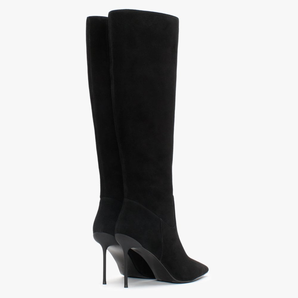 Slimmy Black Suede Knee Boots