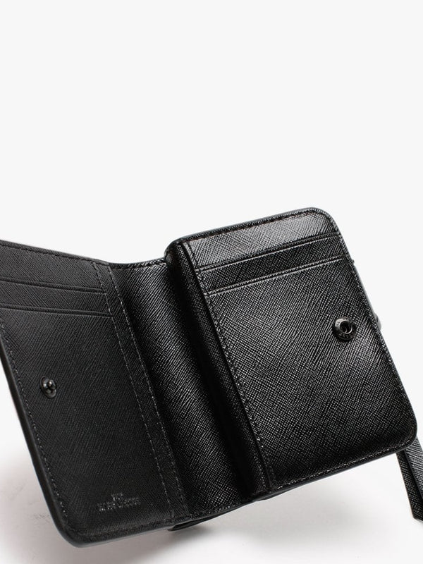 The Snapshot Mini Compact Black Leather Wallet