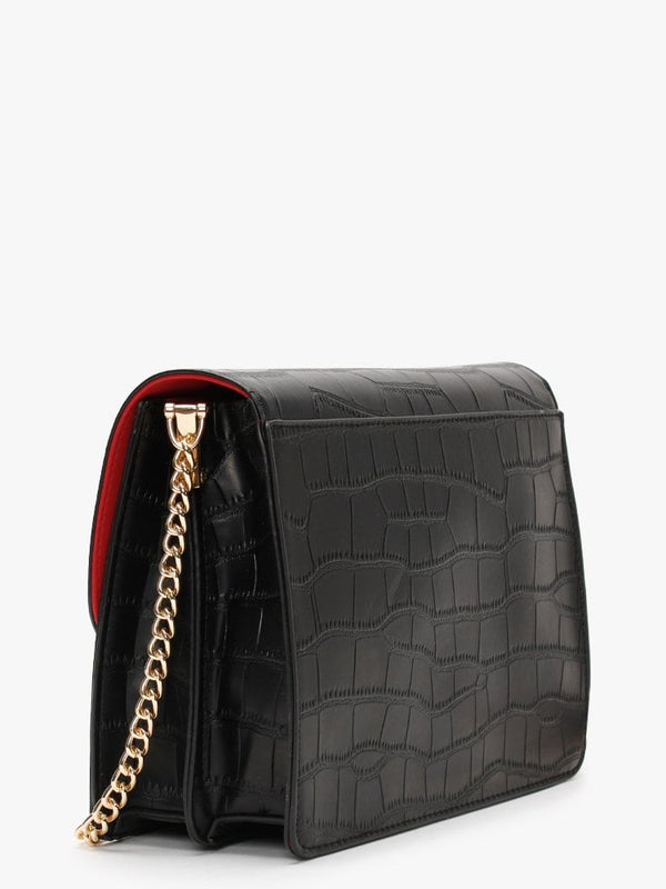 Juniper Black Moc Croc Satchel Bag
