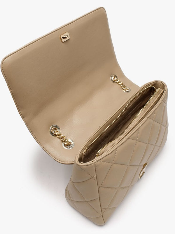 Ada Cammello Quilted Satchel Bag