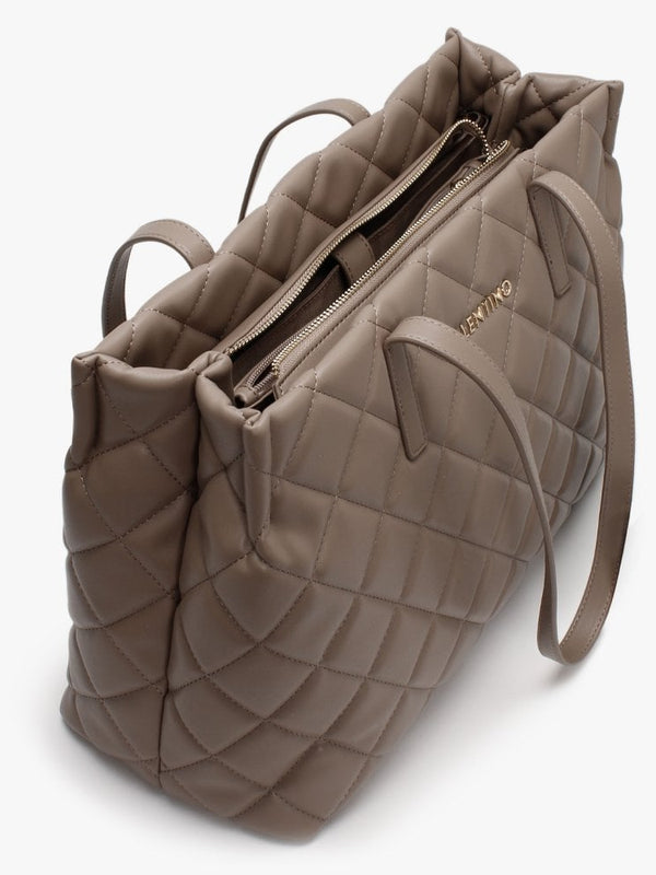 Ocarina Taupe Quilted Tote Bag