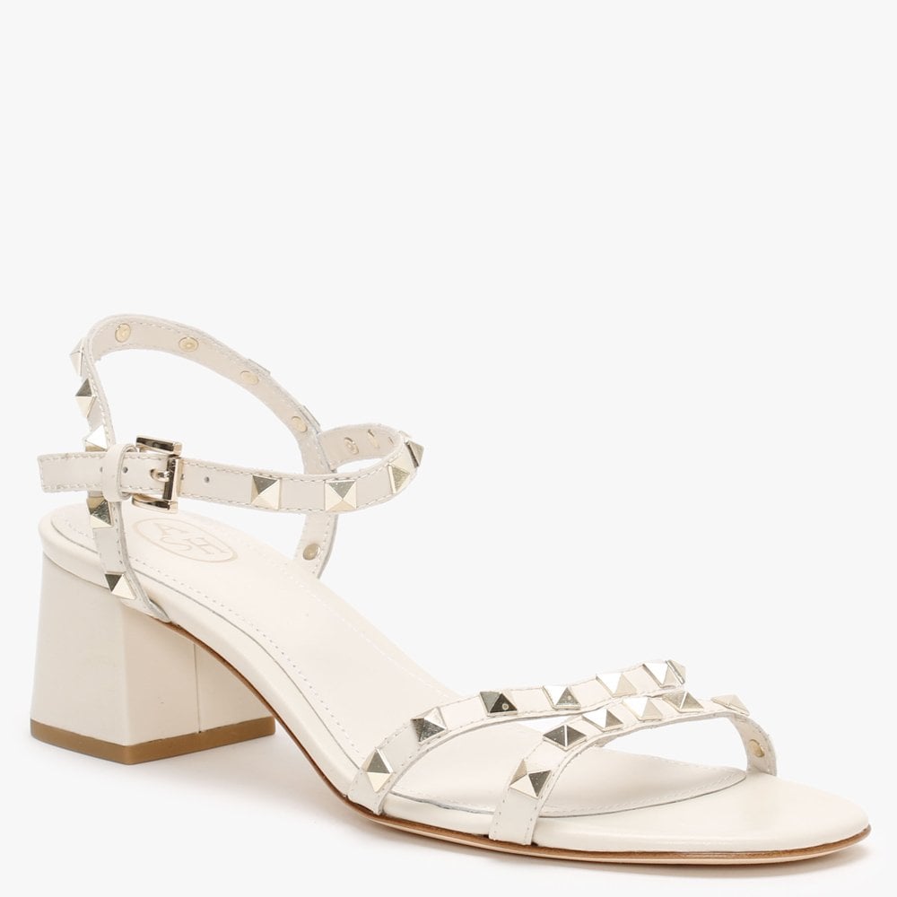 Iggy Ivory Leather Studded Sandals