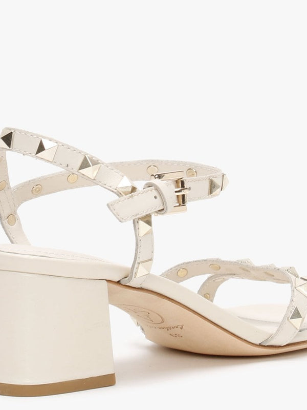 Iggy Ivory Leather Studded Sandals