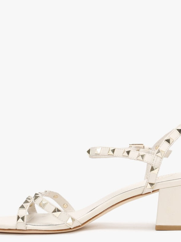 Iggy Ivory Leather Studded Sandals