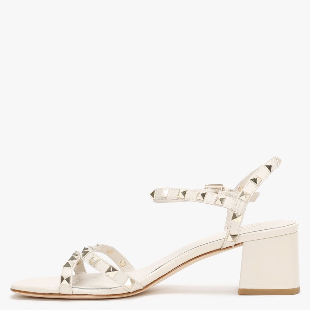 Iggy Ivory Leather Studded Sandals
