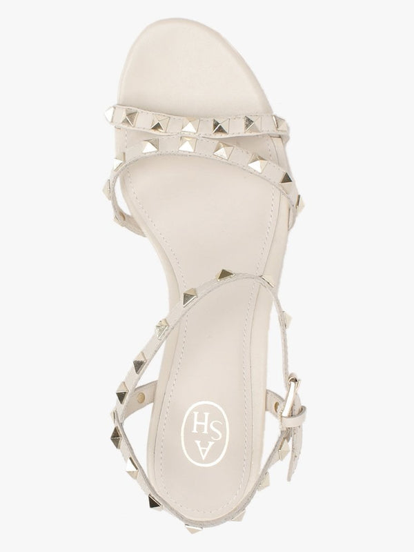 Iggy Ivory Leather Studded Sandals