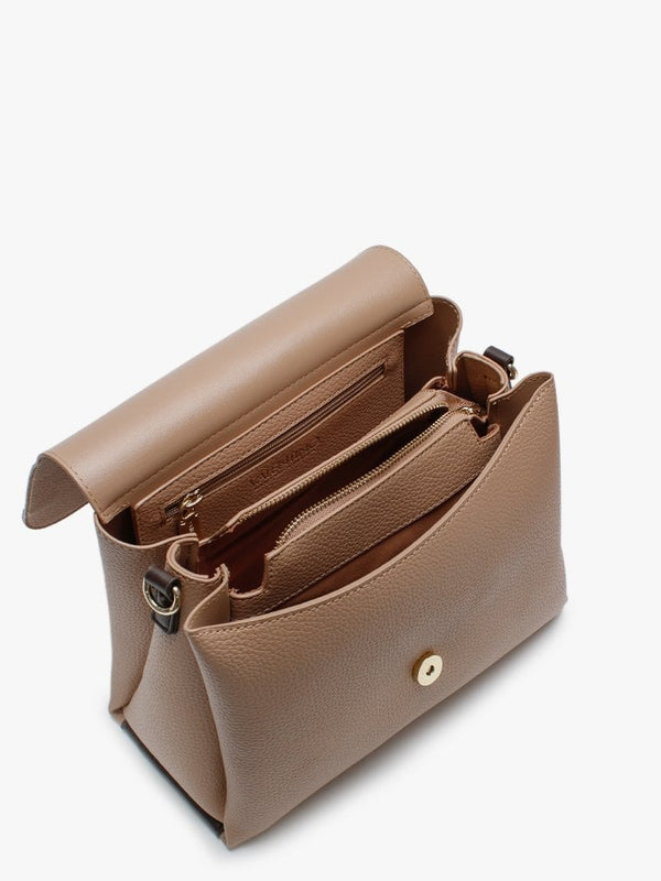 Alexia Camel Multi Logo Strap Shoulder Bag