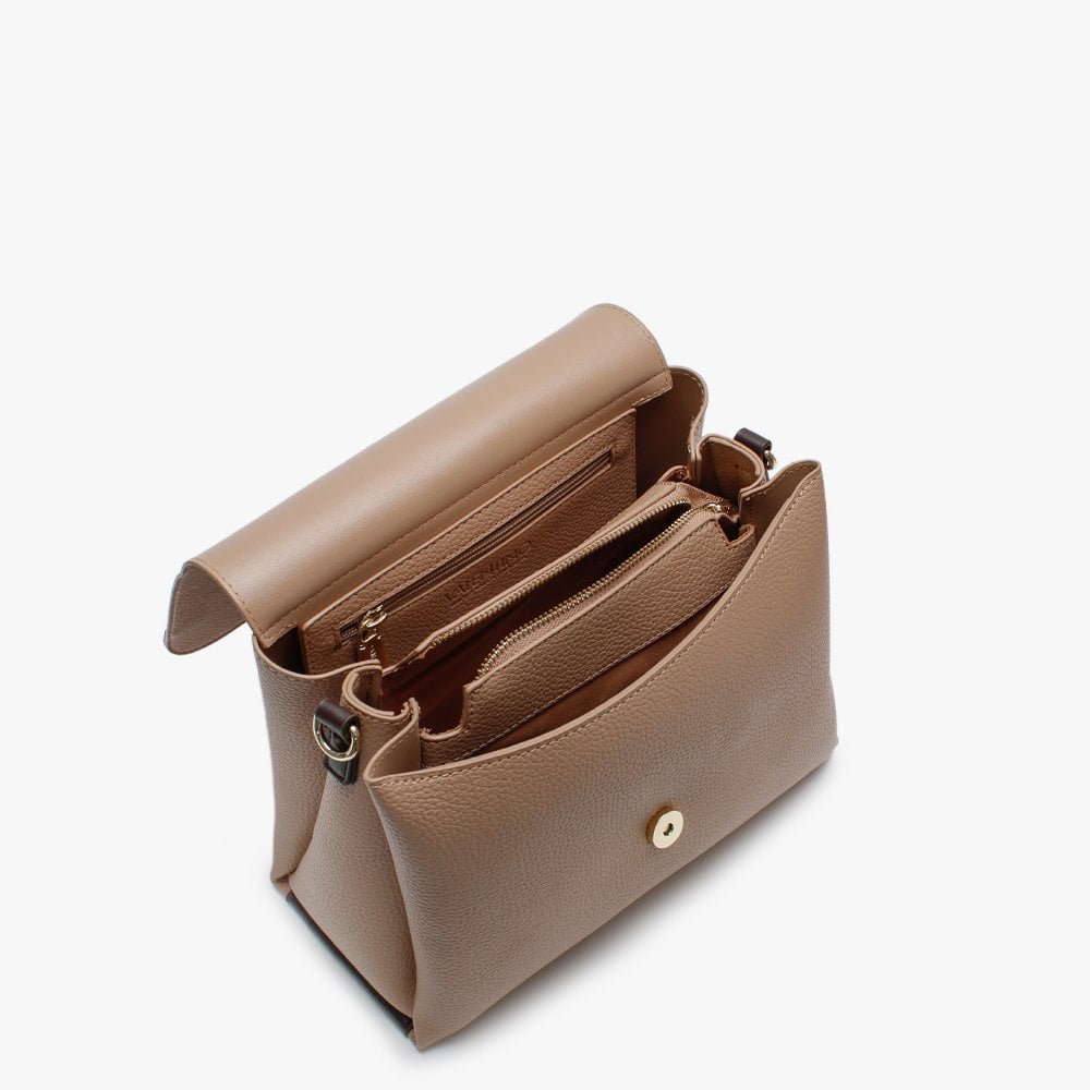 Alexia Camel Multi Logo Strap Shoulder Bag