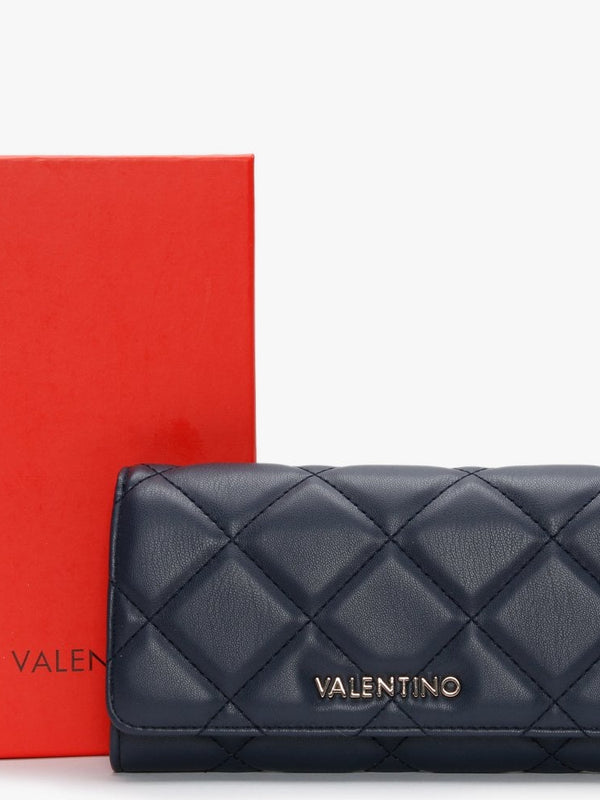 Ocarina Blue Quilted Flap-Over Wallet