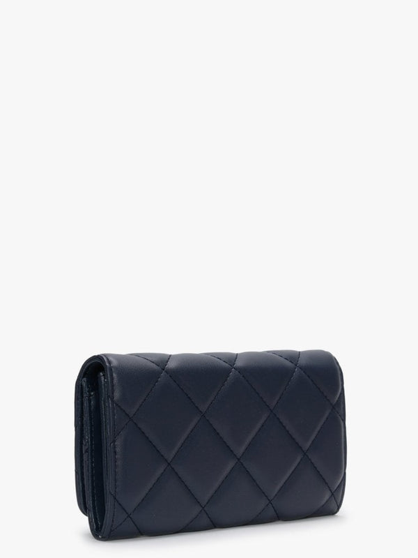 Ocarina Blue Quilted Flap-Over Wallet