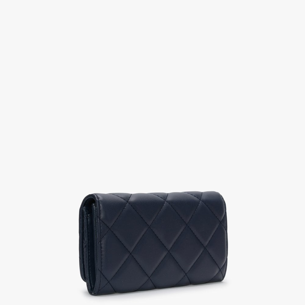 Ocarina Blue Quilted Flap-Over Wallet